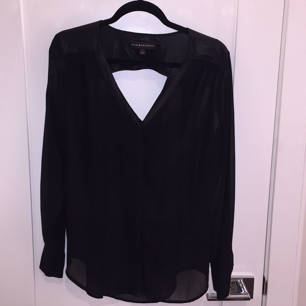 Rock & Republic Sheer Cut Out Blouse